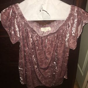 Velvet Off the Shoulder Top